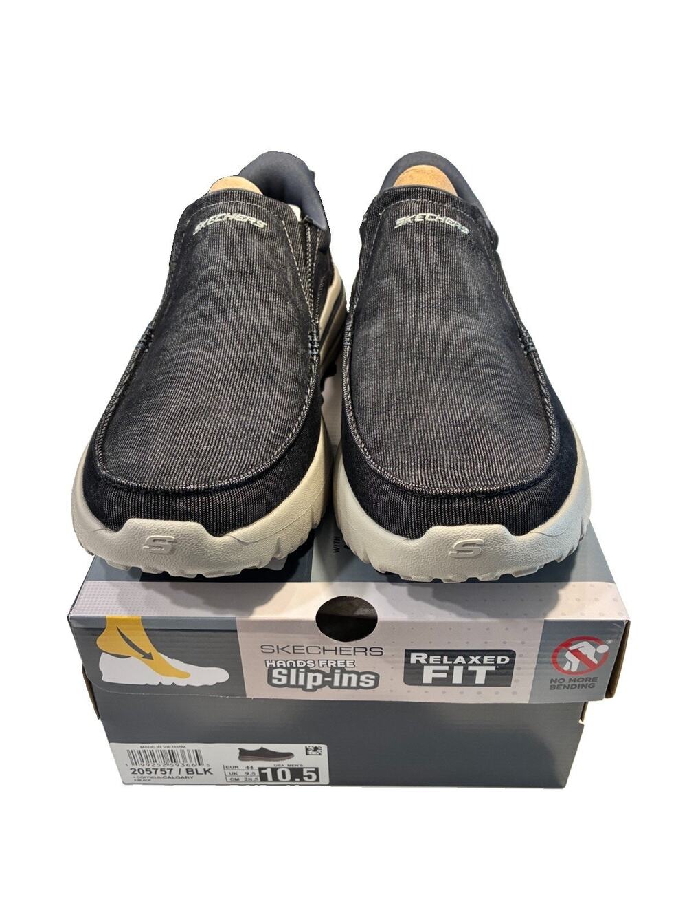 Skechers Hands Free Slip-ins Coffield Calgary Men 10.5 Black Loafer 205757 NIB